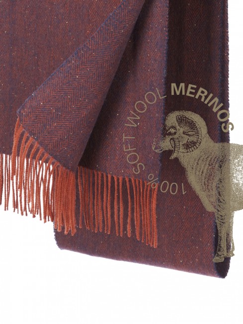 STORNOWAY BRUN, длиный ШАРФ из мягчайшей шерсти MERINOS из пряжи средней тяжести, однотонная коллекционная линия UNITON-PLURALISM (Много-гранности) FHs.W220_VI2354-22/P.BRUN